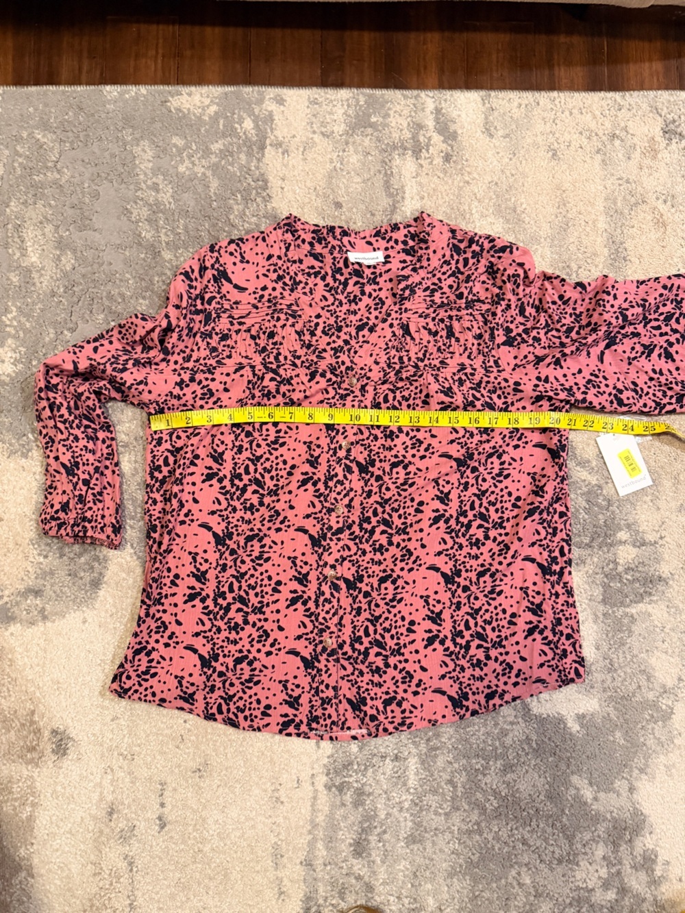 WOMEN'S NWT Westbound Pink Speckled V-Neck Blouse - Picture 5 of 7